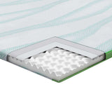 Mattress Topper White and Green 140 x 190 x 6 cm Jaquard Fabric 4106160