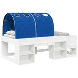 Kids'High Bed Frame with Storage White and Blue 3423595