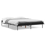 ZNTS Bed Frame Black 160x200 cm Engineered Wood and Metal 845006