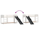 Bunk Bed with Slide&Ladder without Mattress White 80x200 cm 3284240