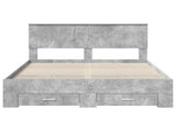 Bed Frame Concrete Grey 140 x 190 cm Engineered Wood 3410898