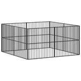 Dog Playpen 8 Panels Black Galvanised Steel 3209553