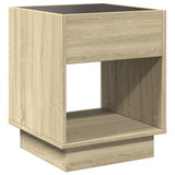 ZNTS Coffee Table with Infinity LED Sonoma Oak 40x40x50 cm 847646