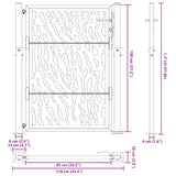 Garden Gate Black 100x125 cm Steel Trace Design 4100980