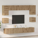 TV Cabinet Set Wall-mounted 8 pcs Artisan Oak Engineered Wood 3393323