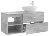 Bathroom Furniture Set 2 pcs Concrete Grey Engineered Wood 3403867