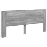 Headboard Cabinet with LED Grey Sonoma 220x16.5x103.5 cm 839278