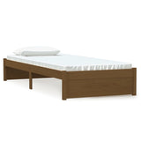 Bed Frame without Mattress Honey Brown Solid Wood 75x190 cm Small Single 814912