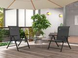 Set of Two Folding Garden Chairs, with Seven-Position Adjustable Backs - Grey T3398P324044