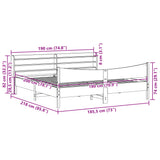 Bed Frame with Headboard White 180x200 cm Super King Solid Wood Pine 3307036