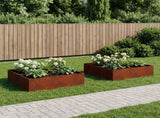 Garden Planter 2 pcs Rusty 80 x 80 x 30 cm Weathering Steel 8005077