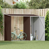 Garden Firewood Shed Brown 245x98x159 cm Galvanised Steel 46296