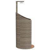 Outdoor Shower Grey 100x100x241.5 cm Poly Rattan and Acacia Wood 368213