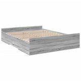 Bed Frame with Drawers without Mattress Grey Sonoma 150x200 cm King Size 3280291