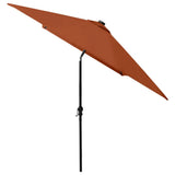 313791 Garden Parasol with LEDs and Steel Pole Terracotta 2x3 m