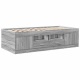 Bed Frame with Storage Grey Sonoma 80 x 200 cm Engineered Wood 3429497