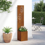 Garden Privacy Screen Rusty 32 x 32 x 150 cm Weathering steel 876370