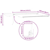 Electric Retractable Awning Red and White 3.5 x 2.5 m 3421797