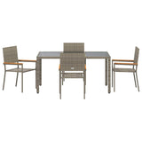 Garden Dining Set 5 pcs Grey Poly Rattan 3365391