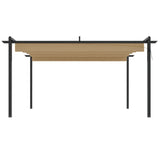 Garden Gazebo with Retractable Roof 4x3 m Taupe 318539