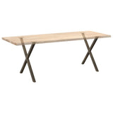 Dining Table Legs X-Shaped 2 pcs Natural Steel 80x cm Steel 4012923