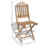 Garden Chair Set of 4 Natural Bamboo Solid Bamboo Medium 271715