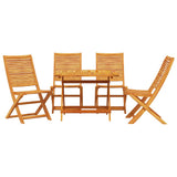 Garden Dining Set Folding 5 pcs Brown Solid Acacia Wood 3375702