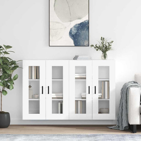 Wall Mounted Cabinets 2 pcs White Engineered Wood 3197945