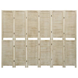 6-Panel Room Divider 210x165 cm Solid Wood Paulownia 338581