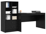 Desk with Drawer 2 pcs Black Oak 3337370