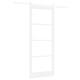 Sliding Door ORKDAL White 93 x 232 cm Solid Pine Wood and Glass 3331928