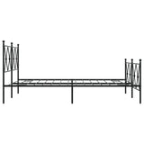 Metal Bed Frame without Mattress with Footboard Black 137x190cm 376519