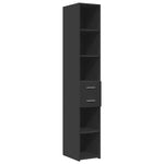 Slim Storage Cabinet Black 30x42.5x225 cm Engineered Wood 3281267