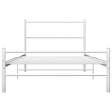 284693 Bed Frame without Mattress White Metal 100x200 cm