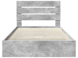 Storage Bed Concrete Grey 90 x 190 cm Engineered Wood 3411930
