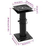 Boat Seat Pedestal with 360&deg Seat Swivel Adjustable Steel 3294943