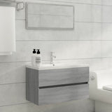Sink Cabinet Grey Sonoma 80x38.5x45 cm Engineered Wood 815652