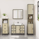 3 Piece Bathroom Furniture Set Sonoma Oak Engineered Wood 3301021
