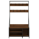Clothes Rack with Shoe Storage Brown Oak 100x41x184 cm 837871