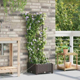 Garden Planter Brown 40 x 40 x 126 cm Plastic 42002825