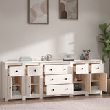 ZNTS Sideboard White 230x35x80 cm Solid Wood Pine 3114095