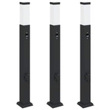 Bollard Lights with Sensor&Outlet 3 pcs 80 cm Black IP44 4006092