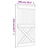 Sliding Door with Hardware Set 100x210 cm Solid Wood Pine 3203081