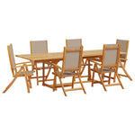 ZNTS 7 Piece Garden Dining Set Solid Wood Acacia and Textilene 3279320