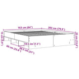 Bed Frame Black Engineered Wood Double Storage Bed Frame 3295640