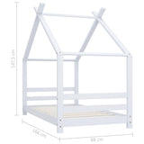 Kids Bed Frame White Solid Pine Wood 80x160 cm 289611