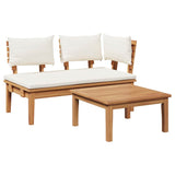Garden Bench 2 pcs Brown Solid Teak wood 42006397
