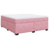 Box Spring Bed with Mattress Pink 180x200 cm Velvet 3285304