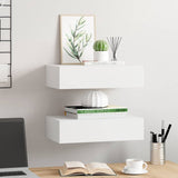 Wall-mounted Drawer Shelves 2 pcs White 40x23.5x10 cm MDF 330242