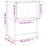 Shoe Cabinet with 2 Flip-Drawers Grey Sonoma 80x42x108 cm 3214404